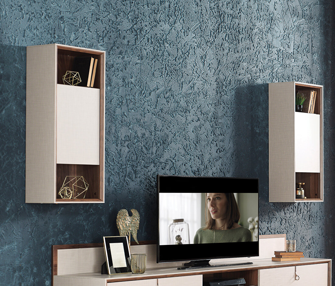Netha Walnut-Beige TV Stand Module