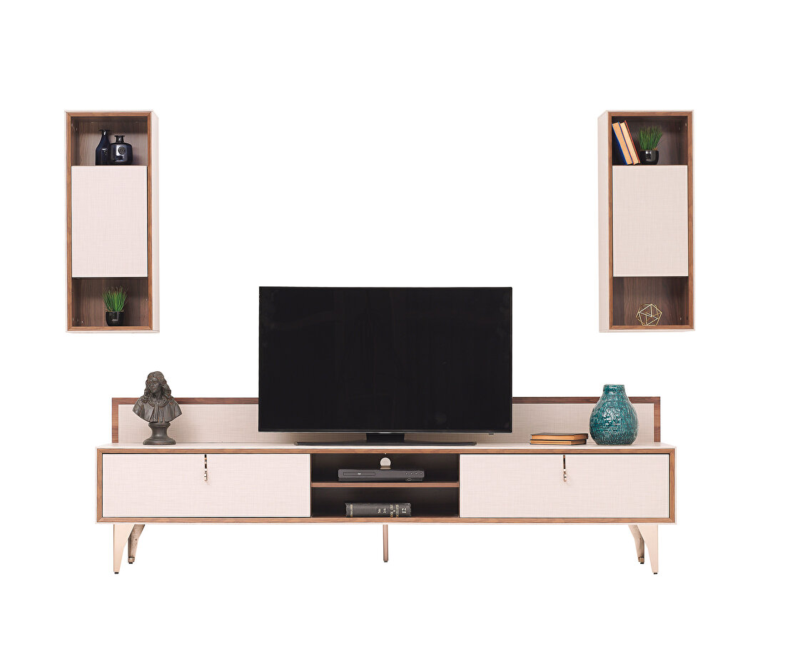 Netha Walnut-Beige TV Stand Module