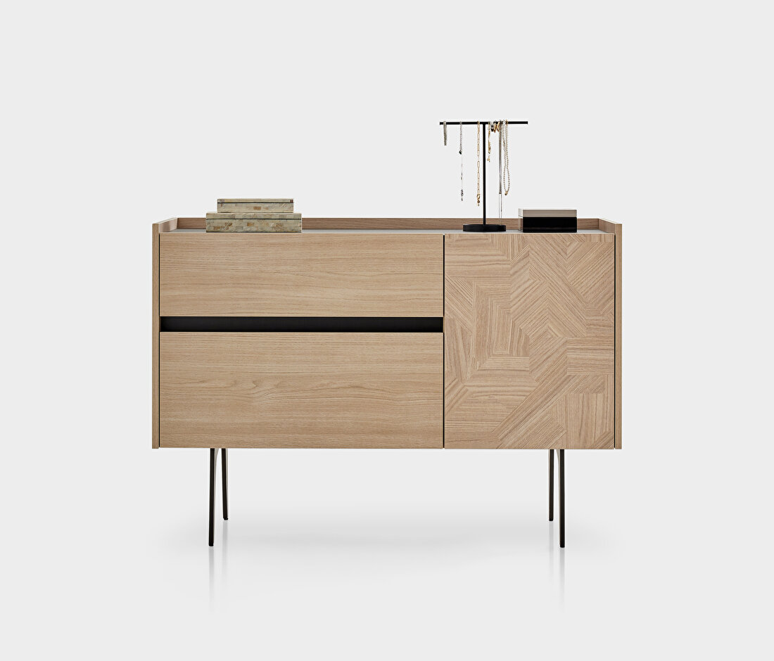 Terra Light Oak-Anthracite Chest of Drawers