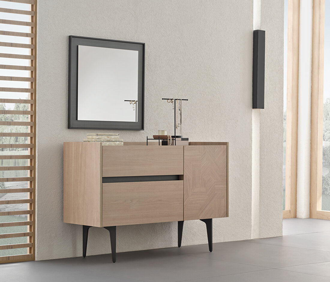 Terra Light Oak-Anthracite Chest of Drawers