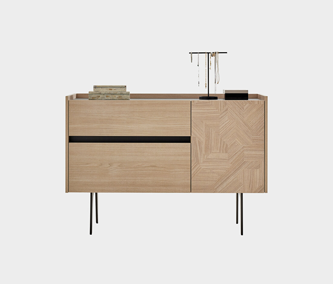 Terra Light Oak-Anthracite Chest of Drawers