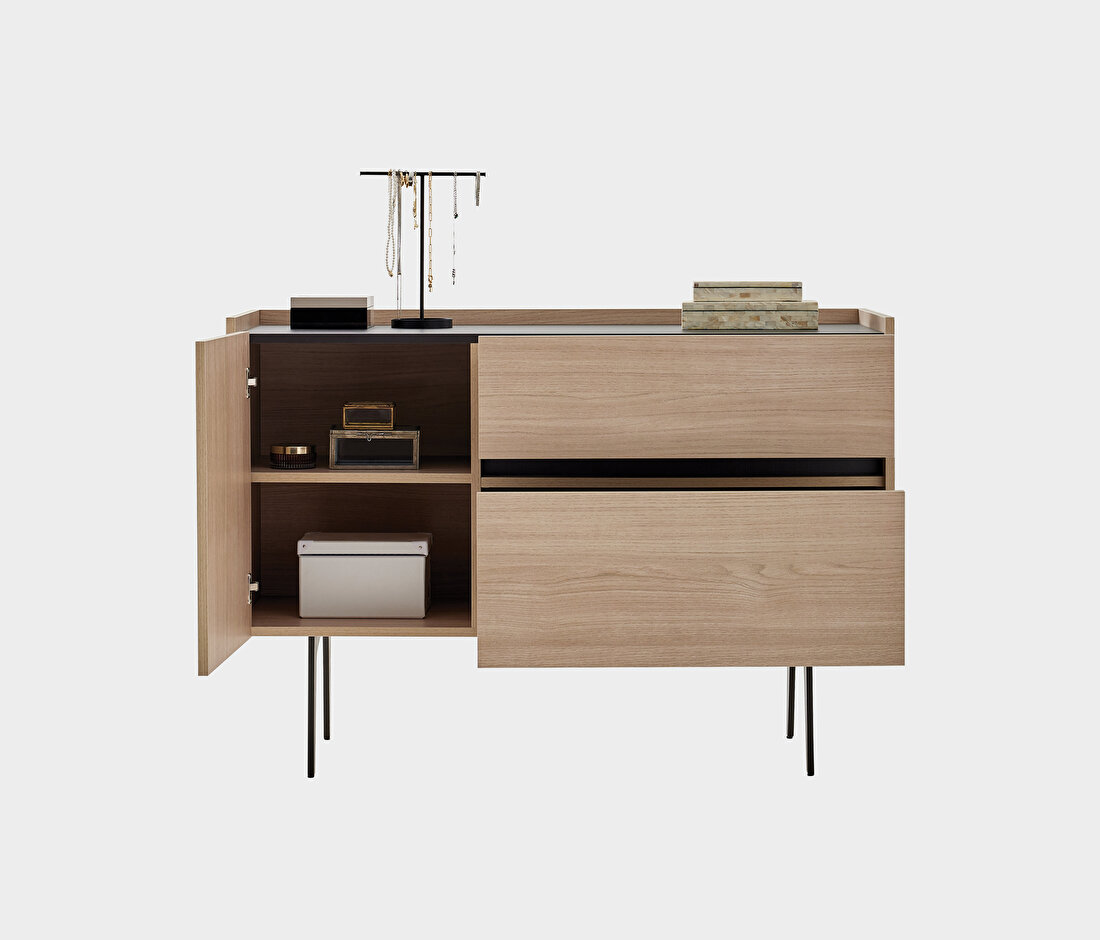 Terra Light Oak-Anthracite Chest of Drawers