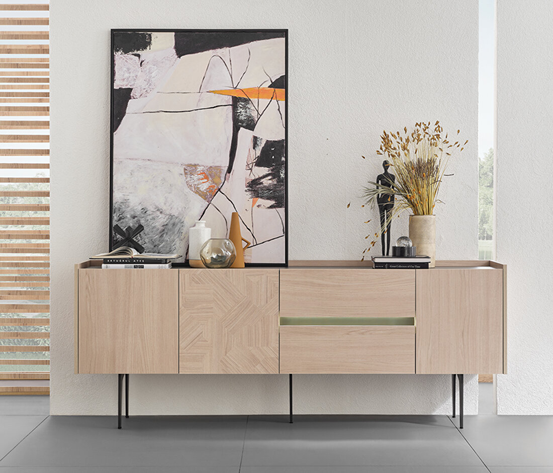 Terra Light Oak-Anthracite Sideboard
