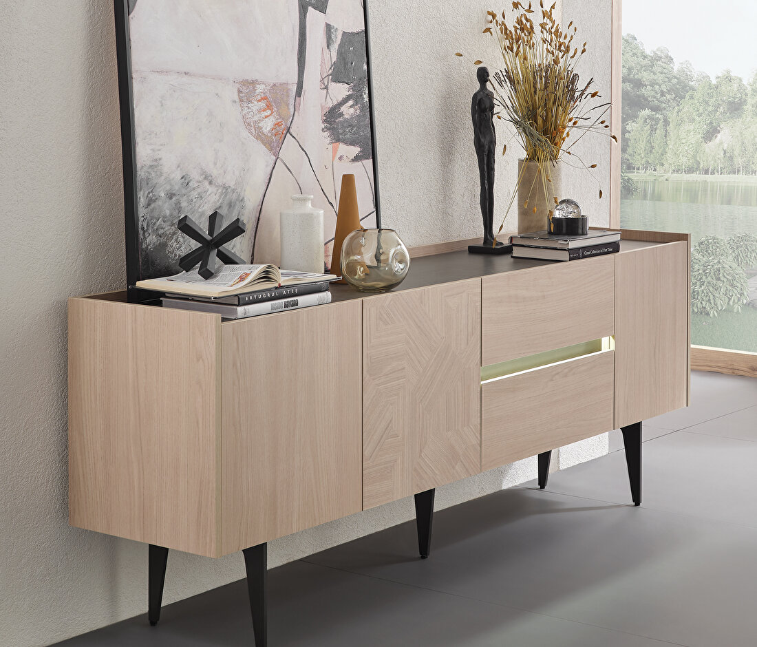 Terra Light Oak-Anthracite Sideboard