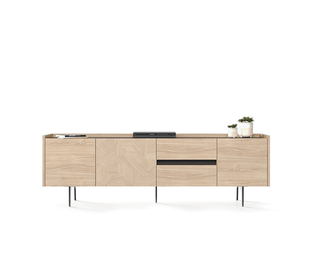 Terra Light Oak-Anthracite TV Stand