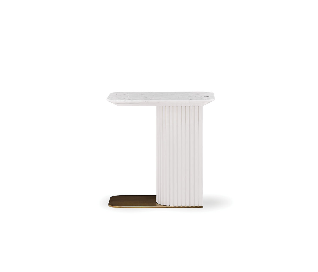 Dallas White C Shaped Side Table