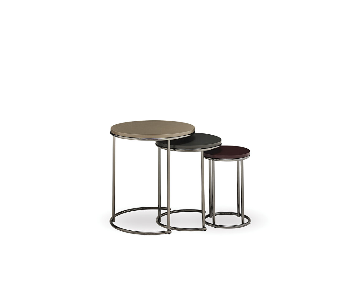 Fiera Light - Dark Gray - Burgundy Nesting Table