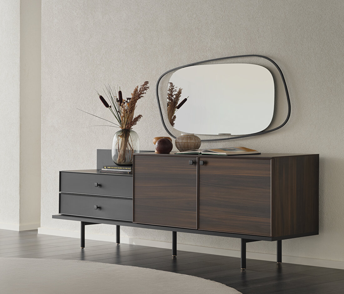 Parma Dark Walnut-Black Sideboard