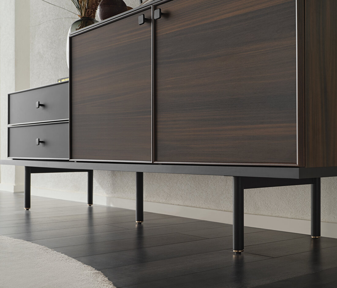 Parma Dark Walnut-Black Sideboard