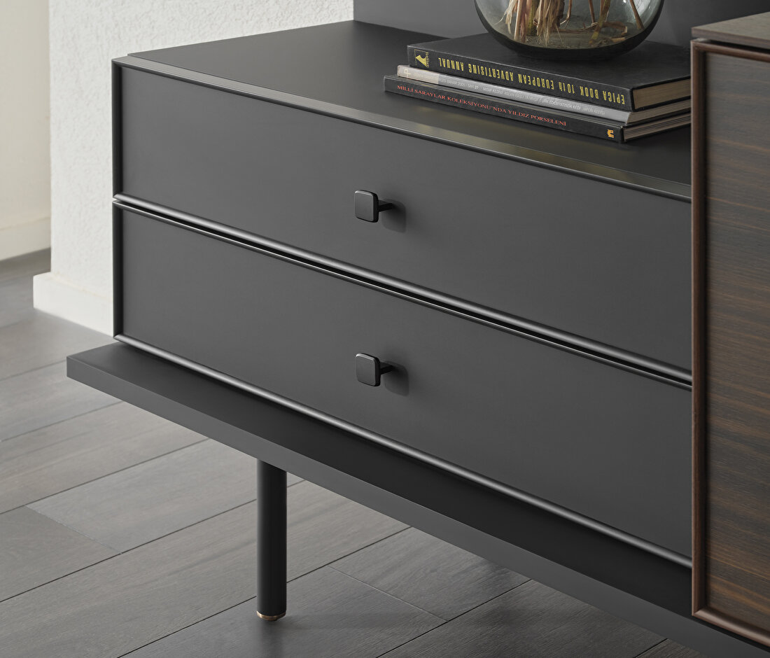 Parma Dark Walnut-Black Sideboard