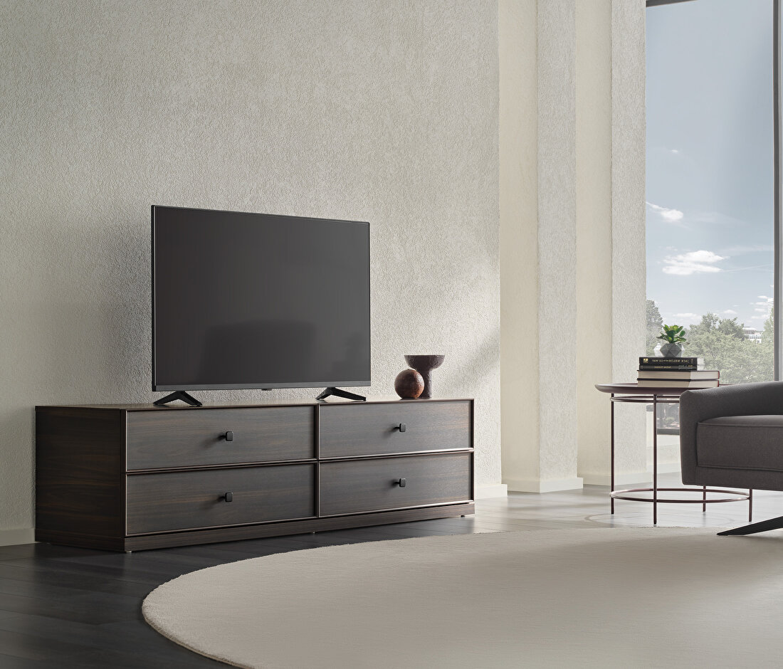 Parma Dark Walnut-Black TV Stand