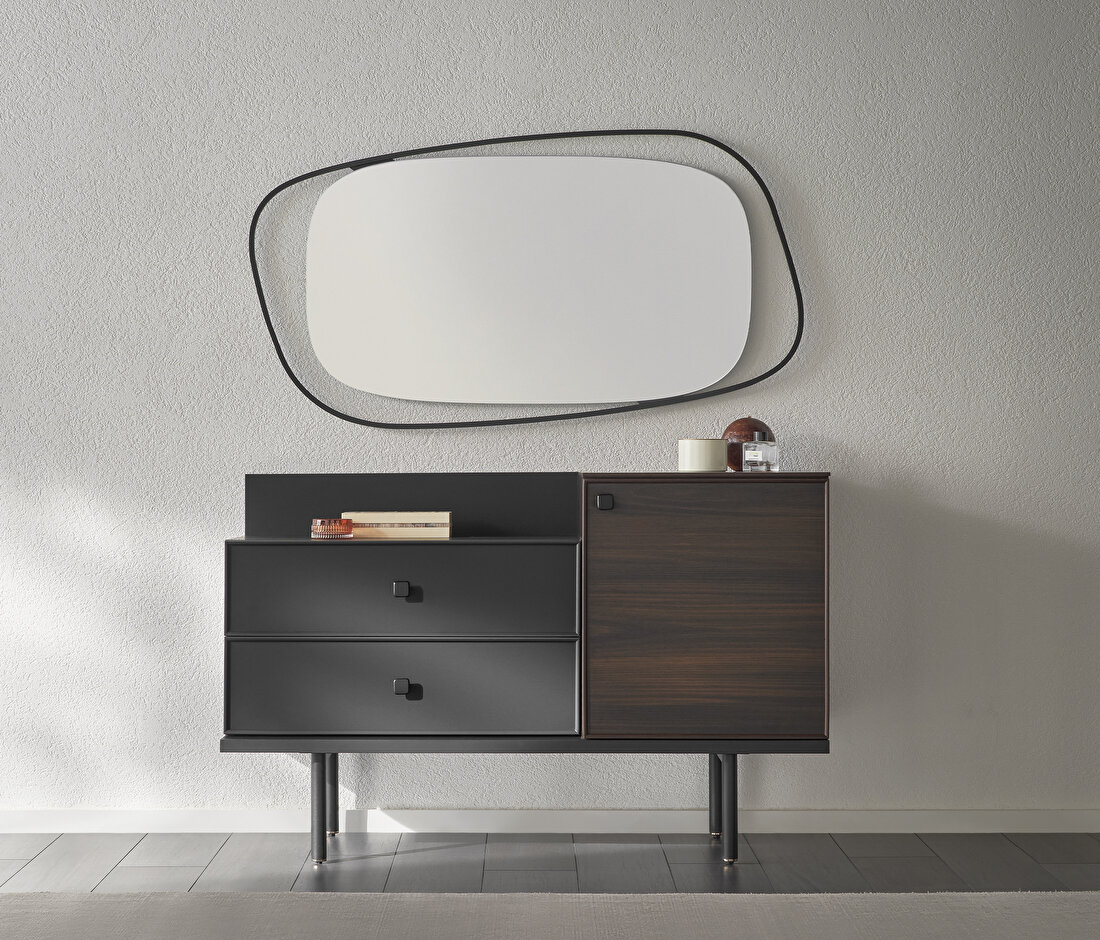 Parma Dark walnut-Black Chest of Drawers