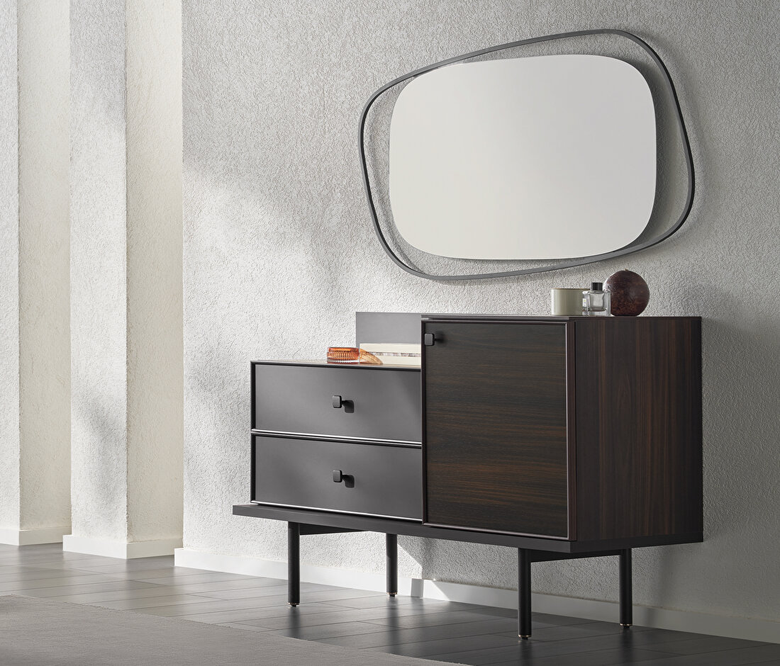 Parma Dark walnut-Black Chest of Drawers