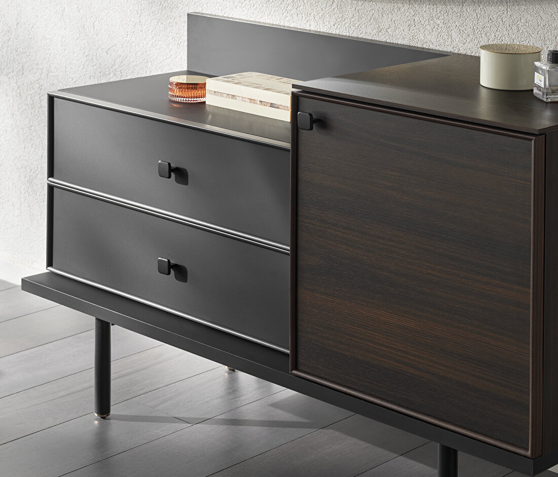 Parma Dark walnut-Black Chest of Drawers