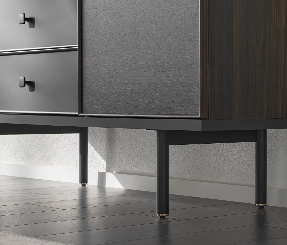 Parma Dark walnut-Black Chest of Drawers