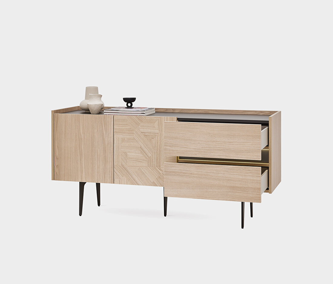 Terra Light Oak-Anthracite Sideboard