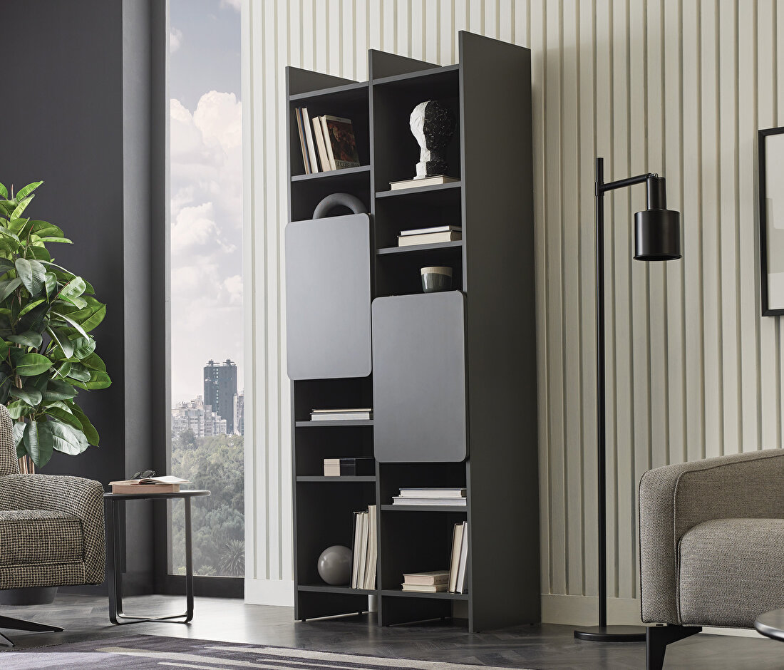 Blend Gray Color Bookcase