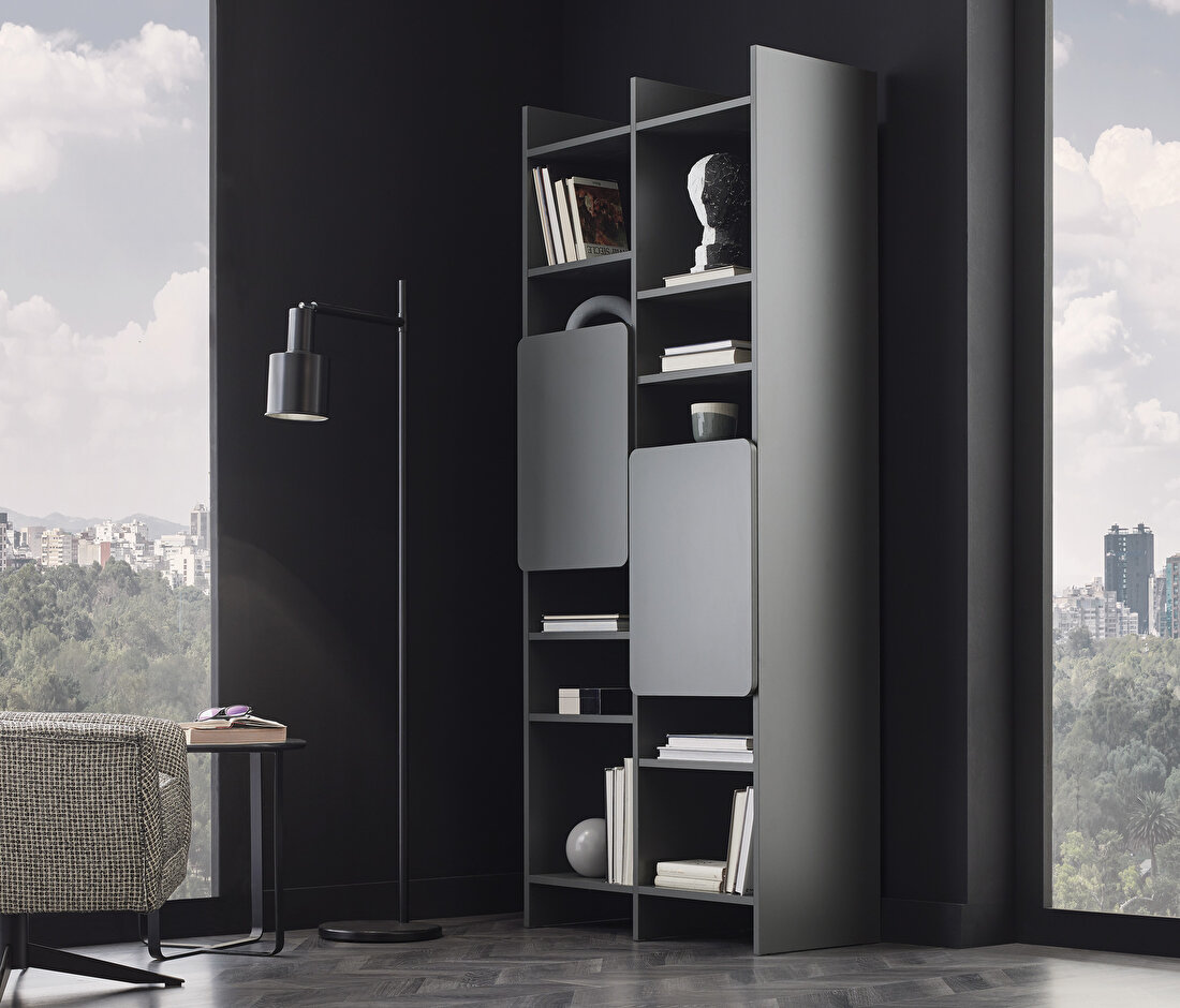 Blend Gray Color Bookcase