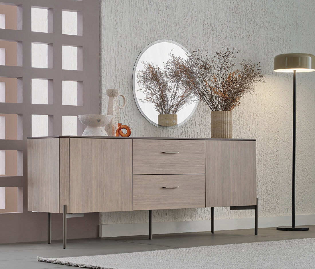 Varena Oak-Taupe Sideboard