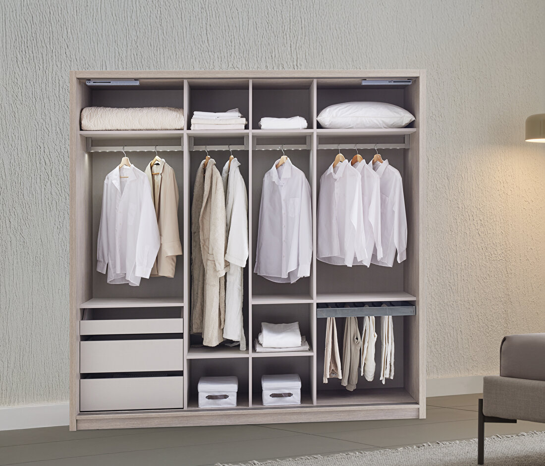 Varena Oak-Taupe Wardrobe
