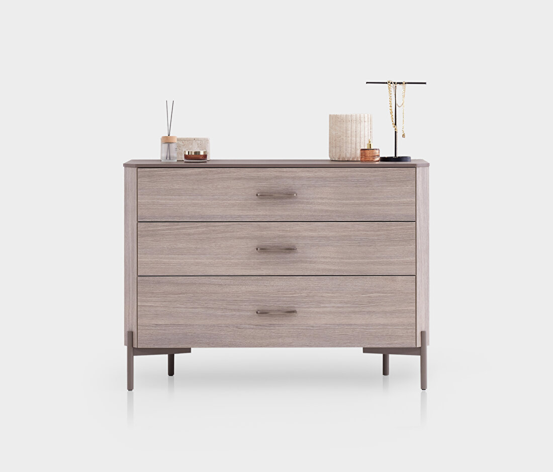Varena Oak-Taupe Chest of Drawers