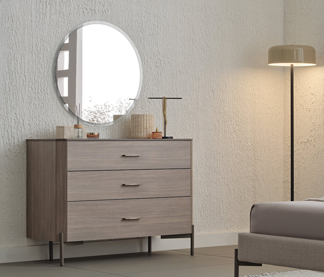 Varena Oak-Taupe Chest of Drawers