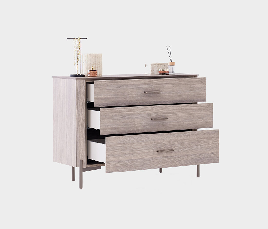 Varena Oak-Taupe Chest of Drawers