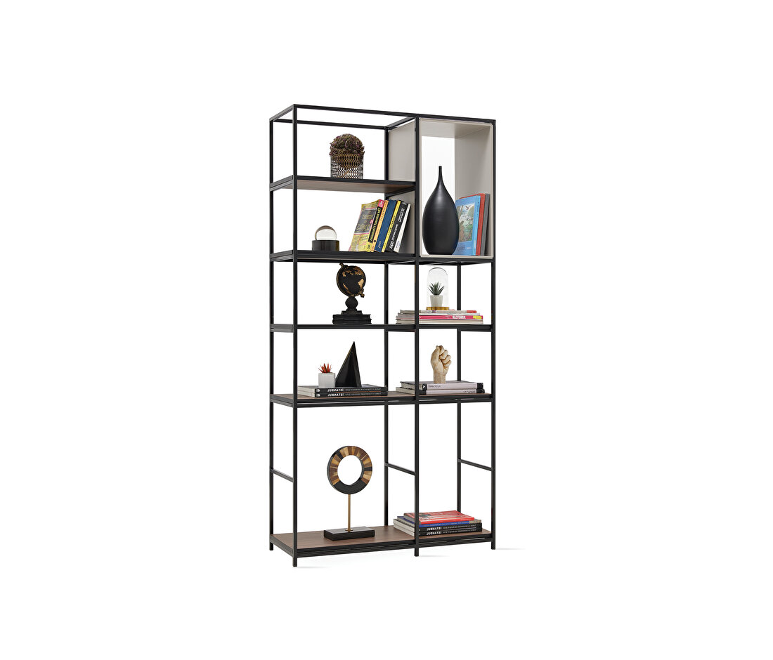 Hampton Gray-Black Bookcase