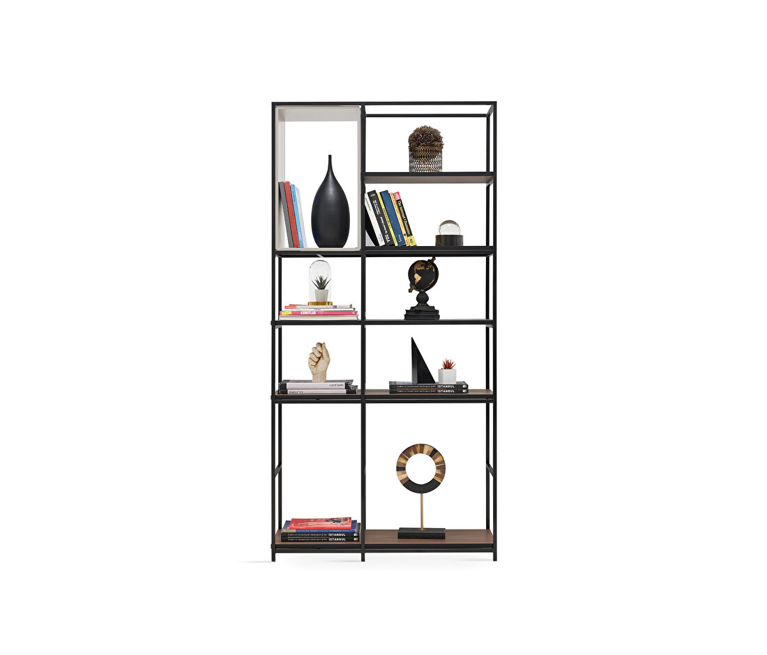 Hampton Gray-Black Bookcase