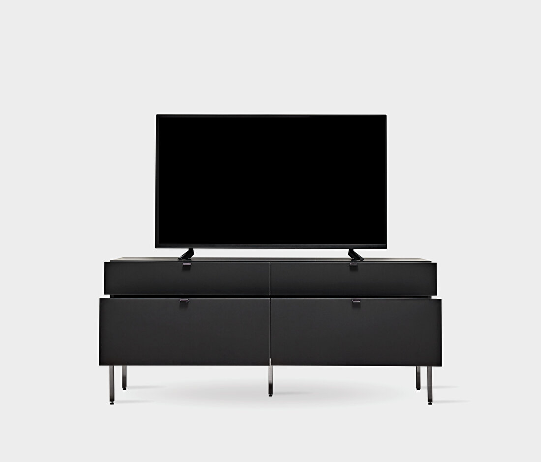 Legato 4 Drawer Standing TV Unit + Lift Door Top Module Black Color