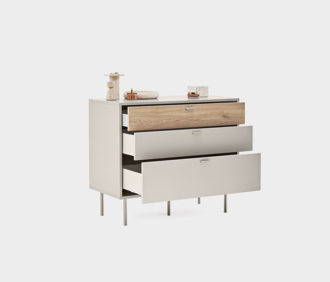 Cante Natural Oak and Beige Chest of Drawers