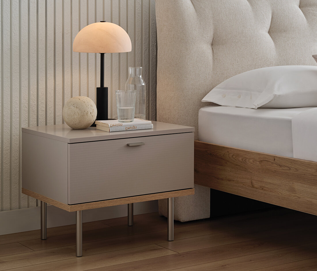 Cante Natural Oak-Beige Nightstand