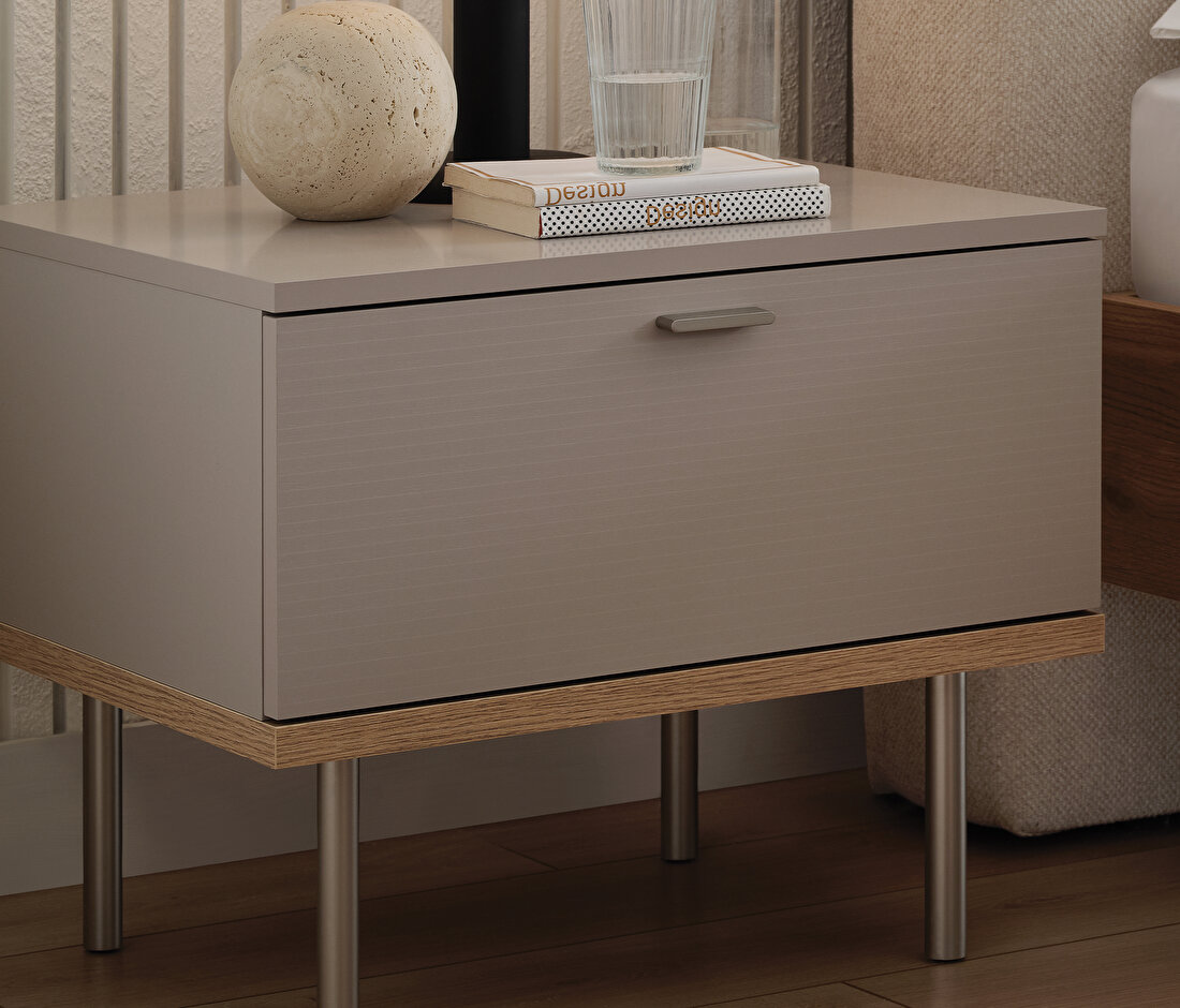 Cante Natural Oak-Beige Nightstand