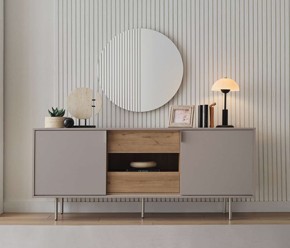 Cante Oak-Beige Sideboard