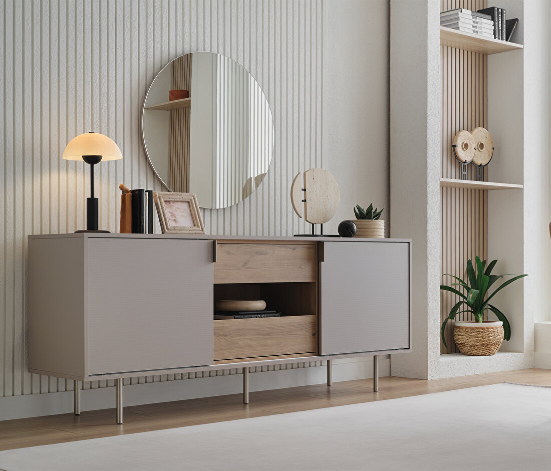 Cante Oak-Beige Sideboard