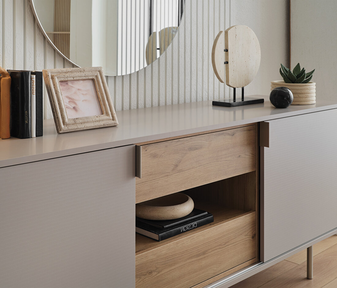 Cante Oak-Beige Sideboard