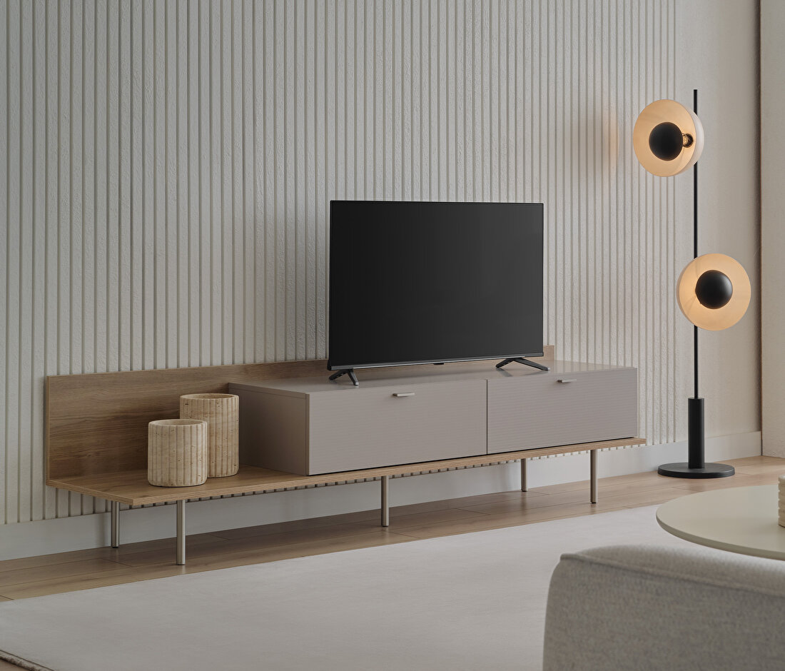 Cante Oak-Beige TV Stand