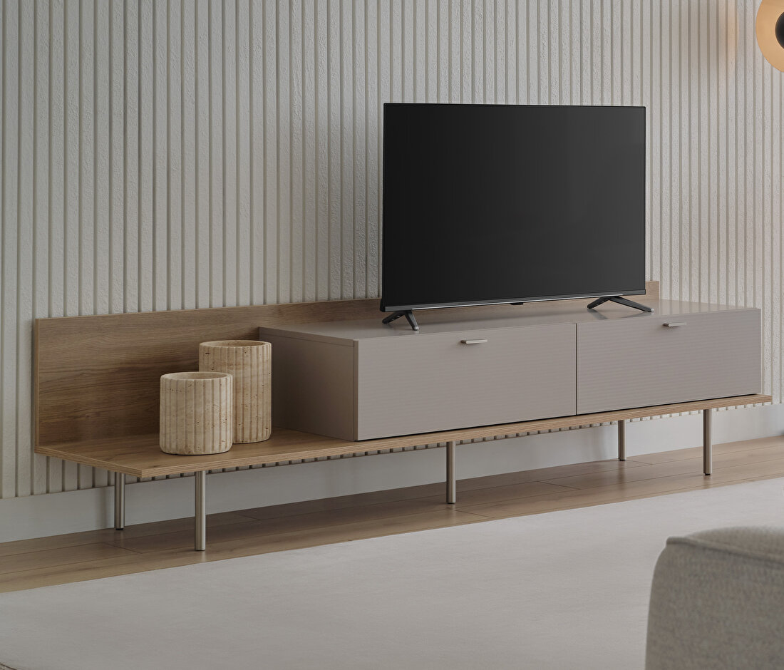 Cante Oak-Beige TV Stand