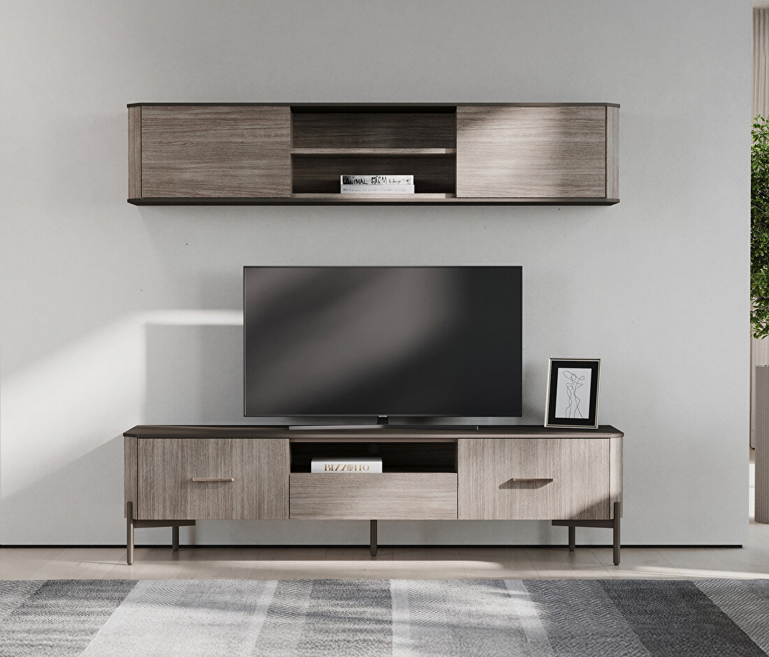 Varena Oak-Taupe TV Unit Combination 1