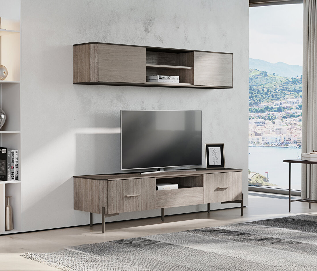 Varena Oak-Taupe TV Unit Combination 1
