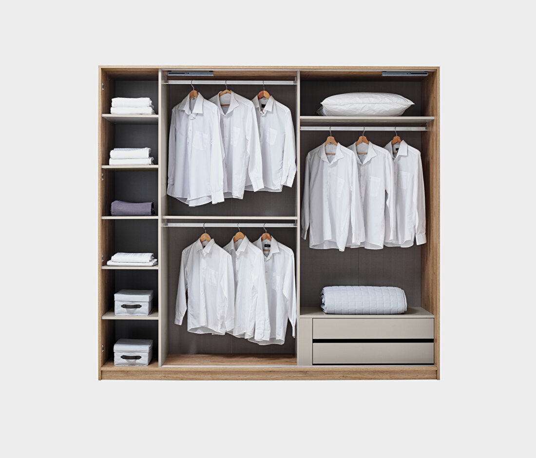 Cante Natural Oak-Beige Wardrobe