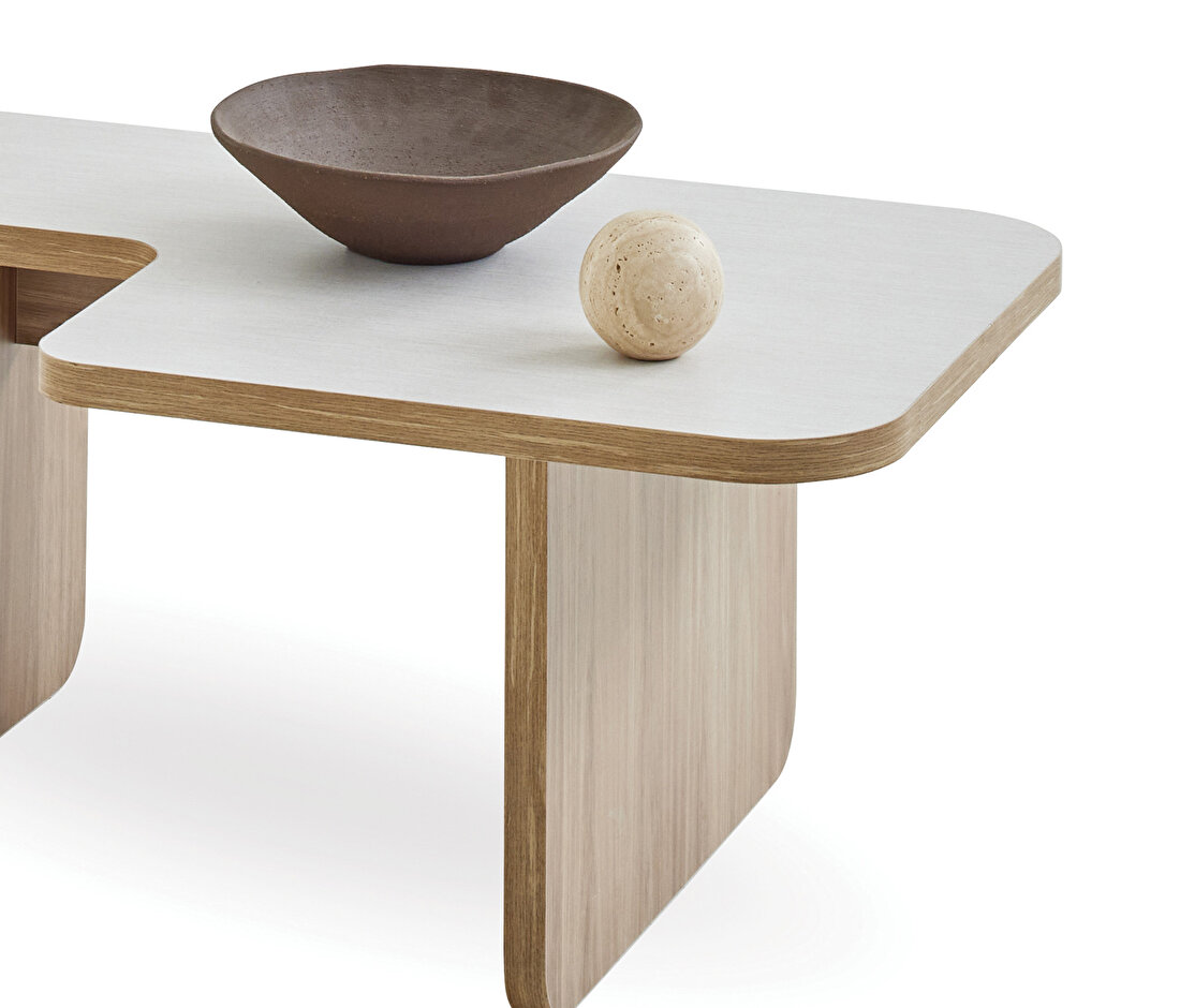 Perge Oak - Cream Coffee Table