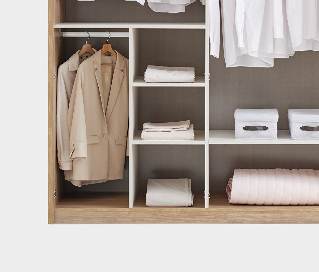 Perge Oak-Cream Wardrobe