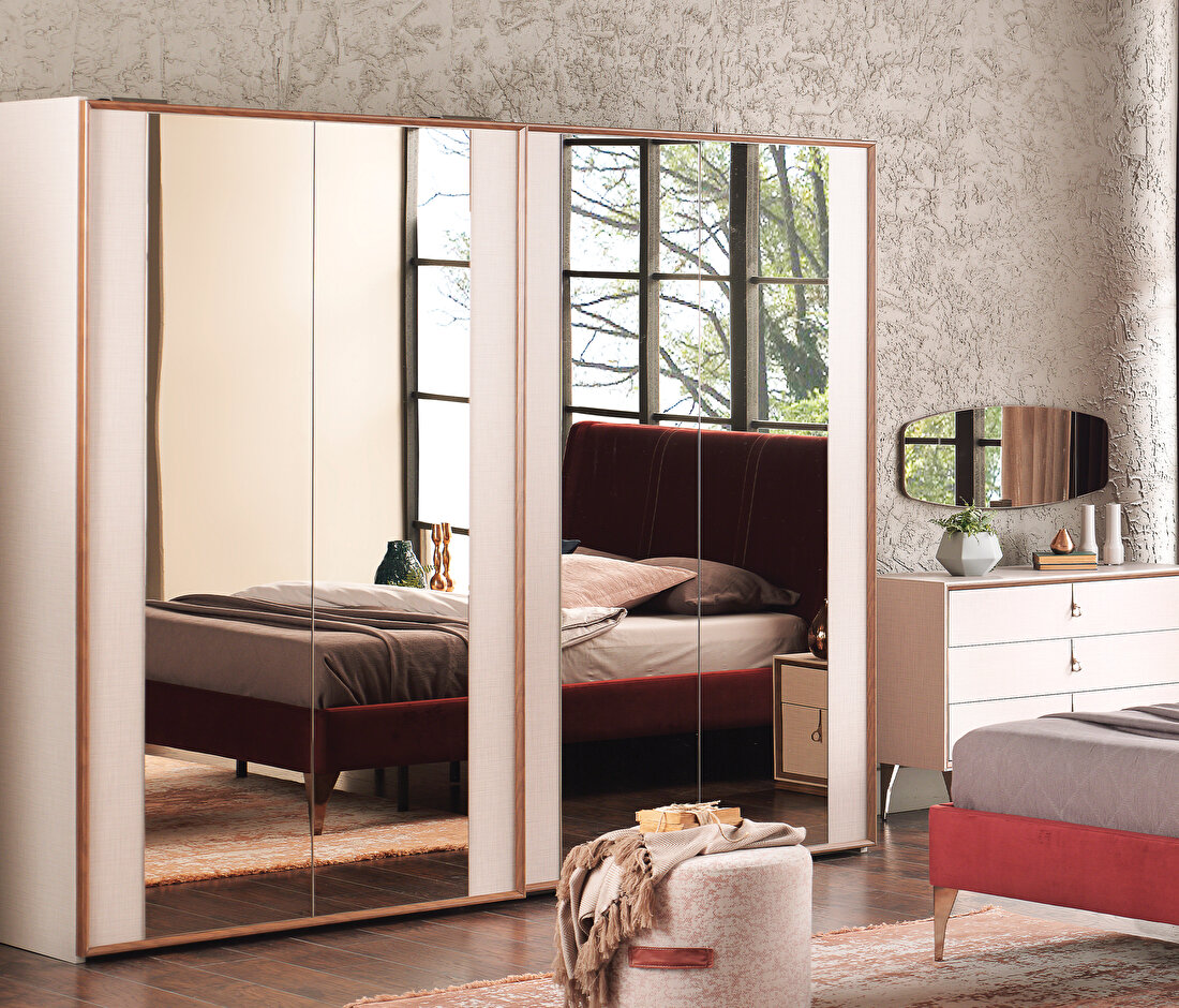 Netha Walnut-Beige Wardrobe