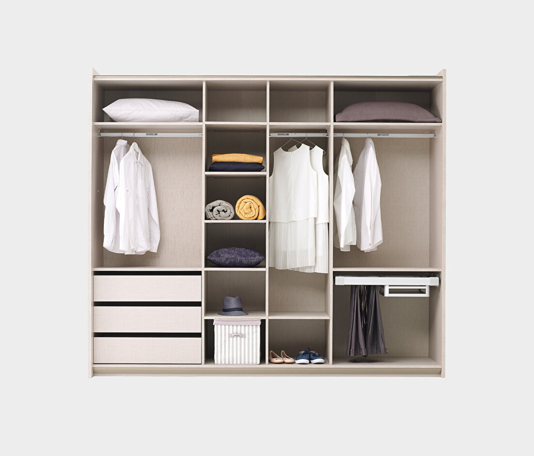 Netha Walnut-Beige Wardrobe