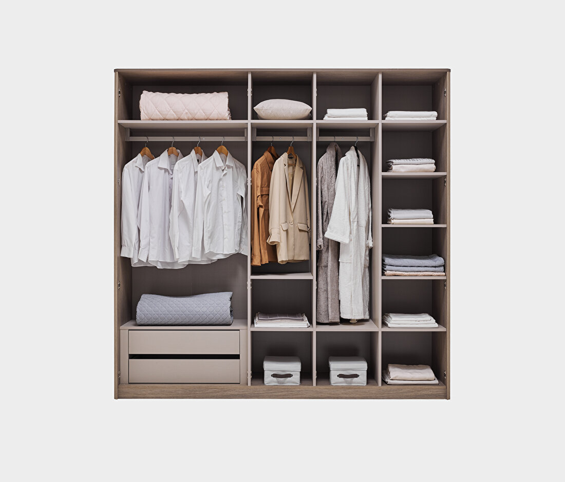 Varena Oak-Taupe Wardrobe