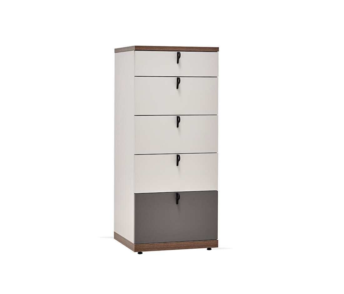 Cordell White-Gray High Chest of Drawers