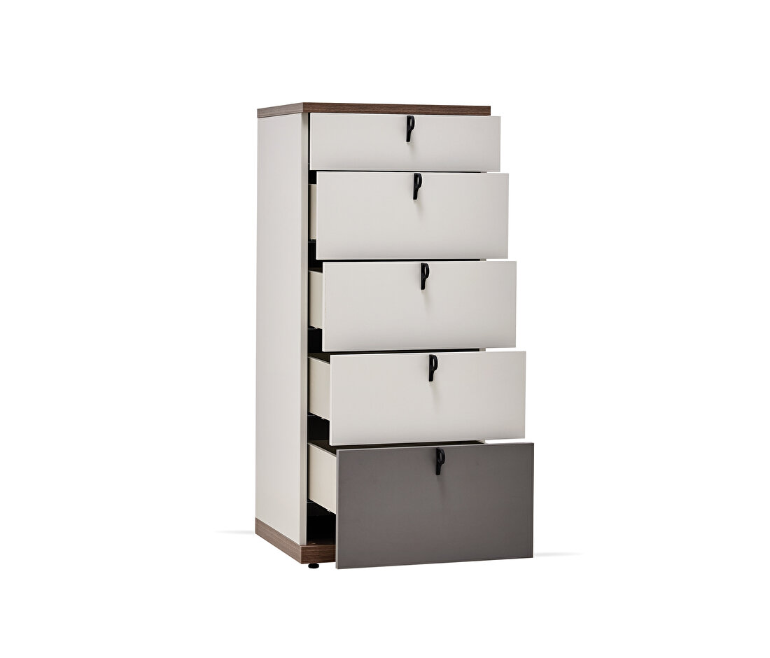 Cordell White-Gray High Chest of Drawers