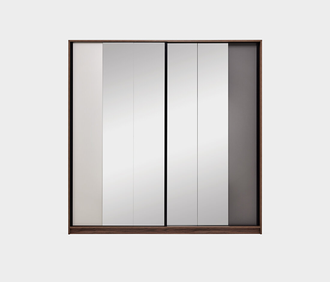 Cordell White-Gray-Walnut Wardrobe