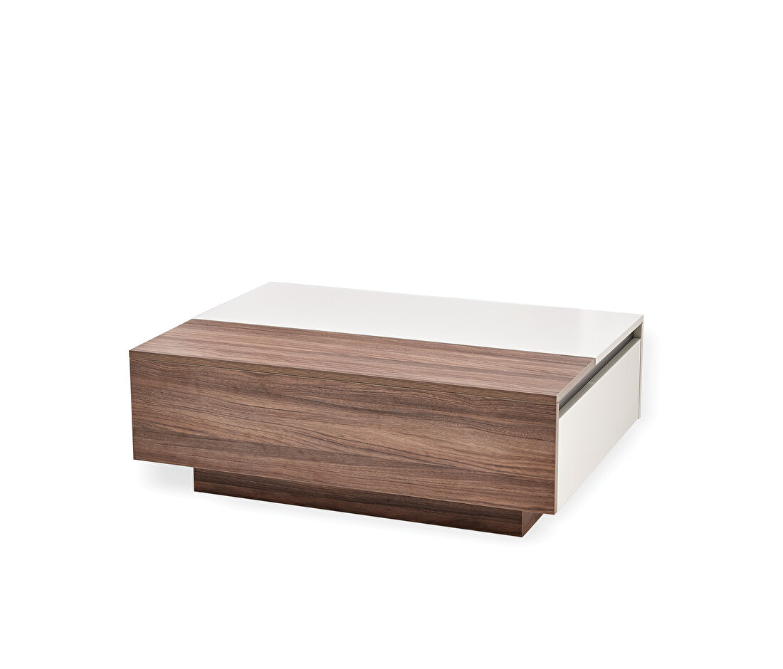 Cordell White - Walnut Coffee Table